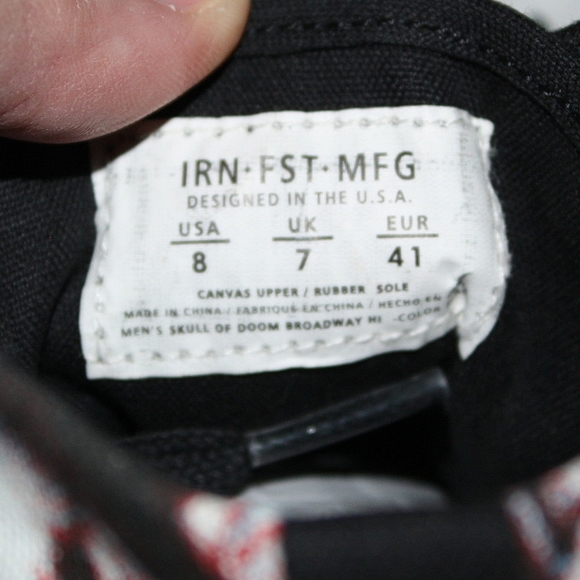 Iron Fist Skull of Doom Broadway Hi Top Sneakers - Mens Sz 8/Womens Sz 10 - Picture 14 of 16